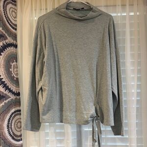 Gray Blue Long Sleeve Top with Side Tie